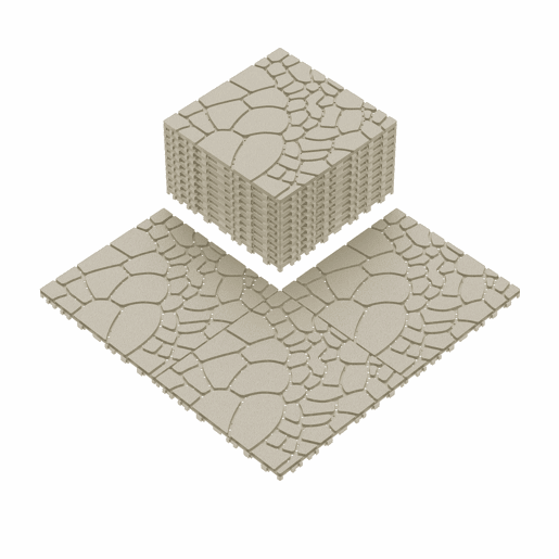 Ladrilhos para terraço de 30 cm - textura de pedra, sistema de encaixe DIY, instalação fácil e rápida, 44 peças - bege