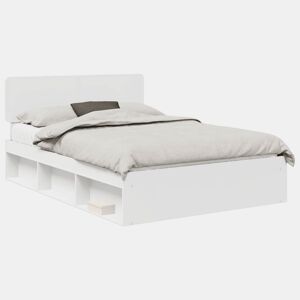Estrutura da Cama de casal simple com cabeceira Branco 140 x 190 cm