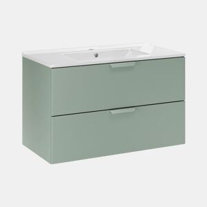 Móvel de lavatório individual Oria 80cm Verde mate