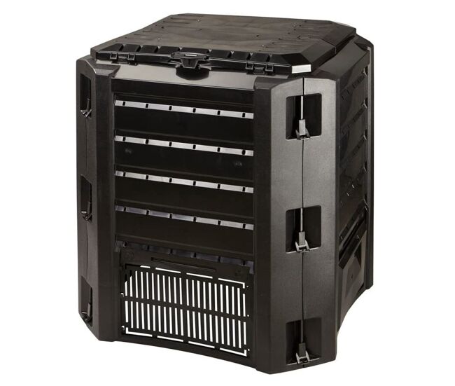 Compostador 380 l prosperplast compogreen de plástico en color negro, 82,6 (alto) x 71,9 (ancho) x 71,9 (profundo) cms