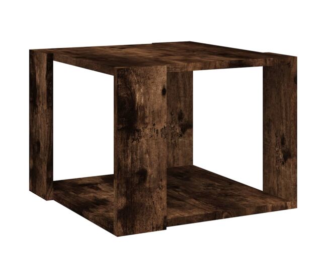 Mesa de café - mesa de centro madera contrachapada roble ahumado 40x40x30 cm
