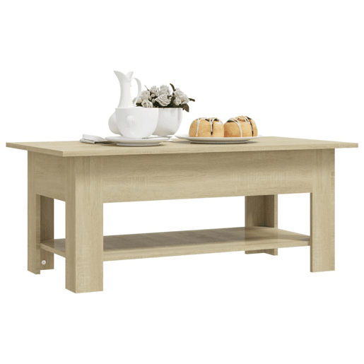 Mesa de Centro, Mesa baixa, 102x55x42 cm madeira processada carvalho sonoma