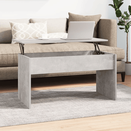 Mesa de Centro, Mesa baixa, 102x50,5x52,5cm madeira processada cinza cimento