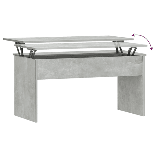 Mesa de Centro, Mesa baixa, 102x50,5x52,5cm madeira processada cinza cimento