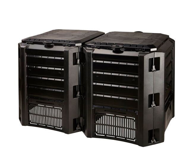 Compostador 800 l prosperplast compogreen module de plástico en color negro, 82,6 (alto) x 135 (ancho) x 71,9 (profundo) cms
