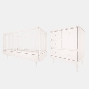 Berço evolutivo 70x140 Cómoda 3 gavetas Wood Luck Babushka Branco