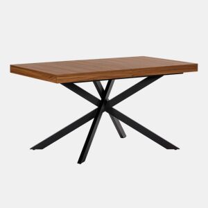 Mesa de jantar extensível Palermo efeito Nogueira, 140-180 cm
