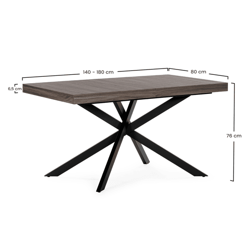 Mesa de jantar extensÃvel Palermo efeito Nogueira, 140-180 cm Mesa de jantar extensÃvel Palermo efeito Nogueira, 140-180 cm