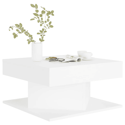Mesa de Centro, Mesa baixa, 57x57x30 cm derivados de madeira branco