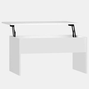 Mesa de Centro, Mesa baixa, 80x50,5x41,5 cm madeira processada branco
