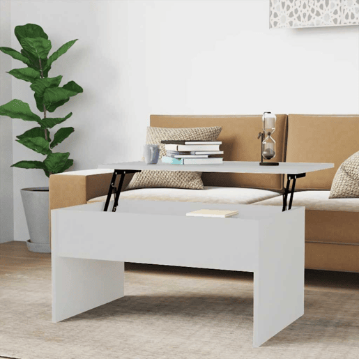 Mesa de Centro, Mesa baixa, 80x50,5x41,5 cm madeira processada branco