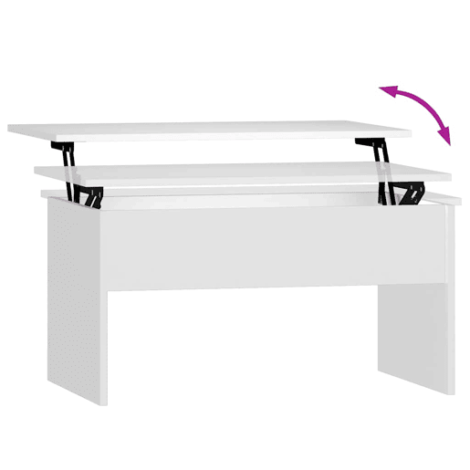 Mesa de Centro, Mesa baixa, 80x50,5x41,5 cm madeira processada branco