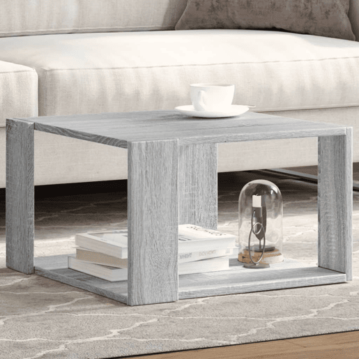 Mesa de Centro, Mesa baixa, 51,5x51,5x30cm derivados de madeira cinza sonoma