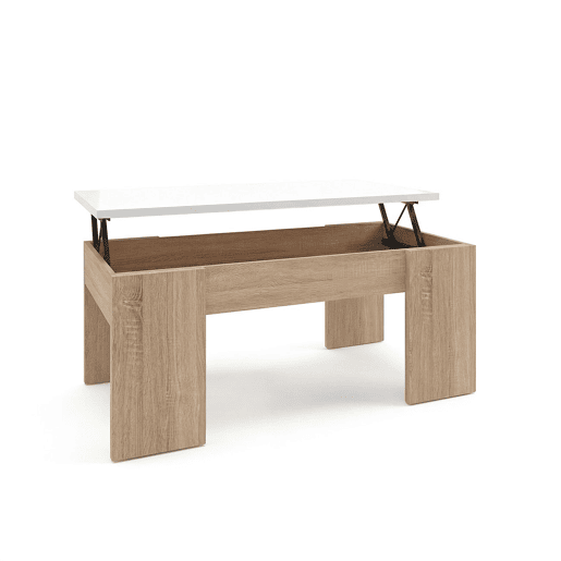 Mesa de centro elevatória Vita Roble Canadian - Blanco Artik (Blanco Mate) 50 x 45 x 50 cm