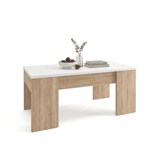 Mesa de centro elevatória Vita Roble Canadian - Blanco Artik (Blanco Mate) 50 x 45 x 50 cm