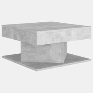 Mesa de Centro, Mesa baixa, 57x57x30 cm derivados de madeira cinza cimento