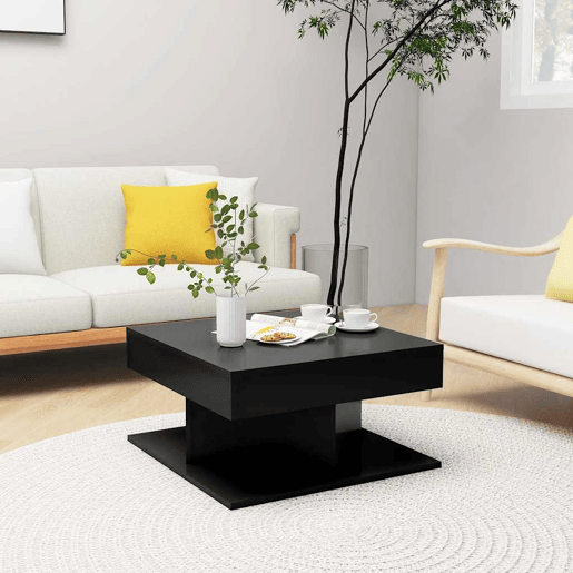 Mesa de Centro, Mesa baixa, 57x57x30 cm derivados de madeira preto