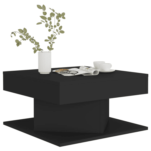 Mesa de Centro, Mesa baixa, 57x57x30 cm derivados de madeira preto
