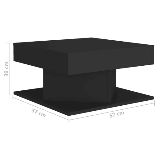 Mesa de Centro, Mesa baixa, 57x57x30 cm derivados de madeira preto