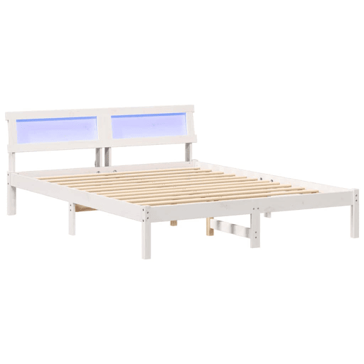 Estrutura da Cama de casal simple com cabeceira Branco 140 x 200 cm