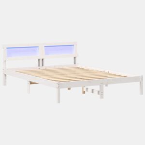 Estrutura da Cama de casal simple com cabeceira Branco 140 x 200 cm