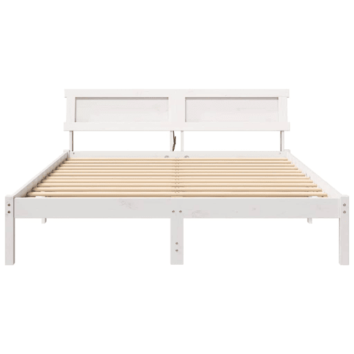 Estrutura da Cama de casal simple com cabeceira Branco 140 x 200 cm