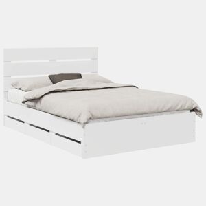 Estrutura De Cama De Casal Moderno - Branco 160 x 200 cm Madeira de Engenharia