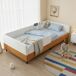 Cama infantil de terciopelo Cama infantil de terciopelo Natural/ Blanco