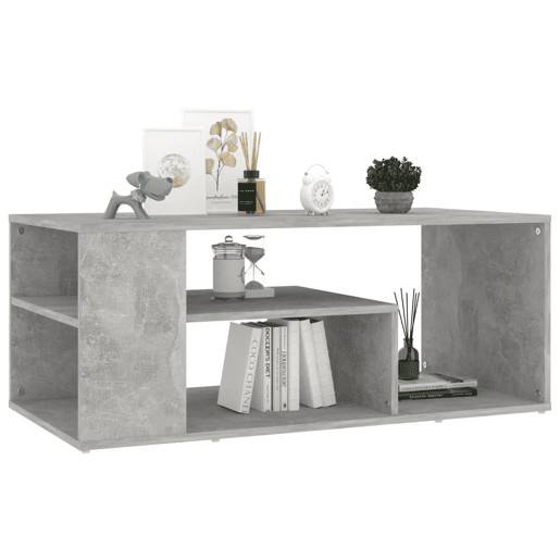 Mesa de Centro, Mesa baixa, 100x50x40 cm derivados madeira cinzento cimento