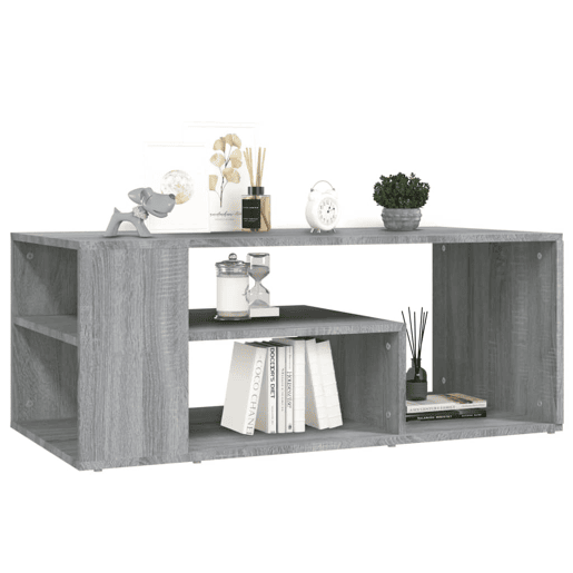 Mesa de Centro, Mesa baixa, 100x50x40cm derivados de madeira cinzento sonoma