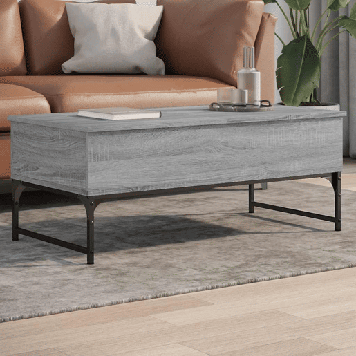 Mesa de Centro, Mesa baixa, 100x50x40cm deriv. madeirametal cinzento sonoma