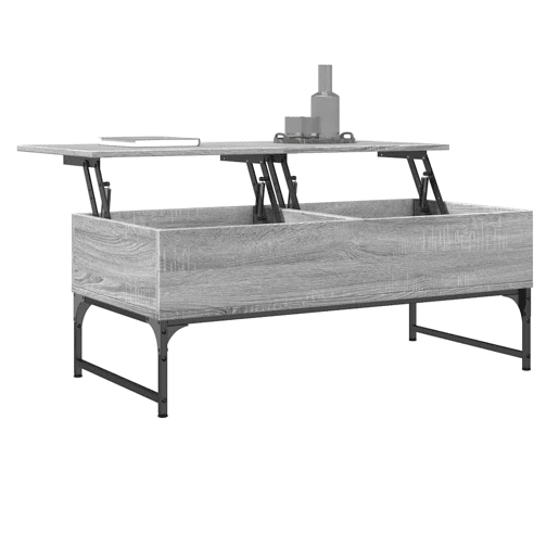 Mesa de Centro, Mesa baixa, 100x50x40cm deriv. madeirametal cinzento sonoma