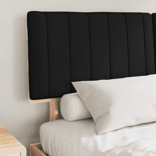 Estrutura de Cama de casal moderno com Cabeceira Estofada Preto 150 x 200 cm