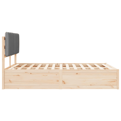Estrutura de Cama de casal moderno com Cabeceira Estofada Cinzento-claro