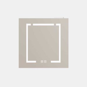 Armário com espelho e iluminação LED de 60 cm - com espaço de arrumação para casa de banho, sala de estar e quarto - branco