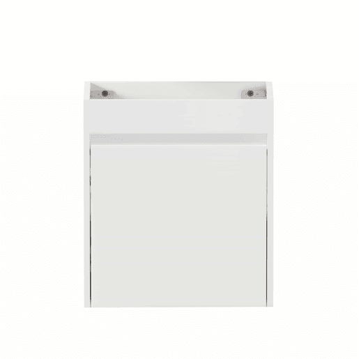 Móvel de casa de banho de 46 cm - amplo espaço de arrumação com 1 porta com fecho suave - branco