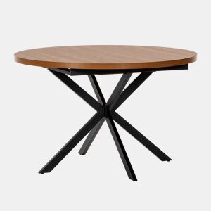 Mesa redonda extensível Murano efeito Nogueira, 120-160 cm