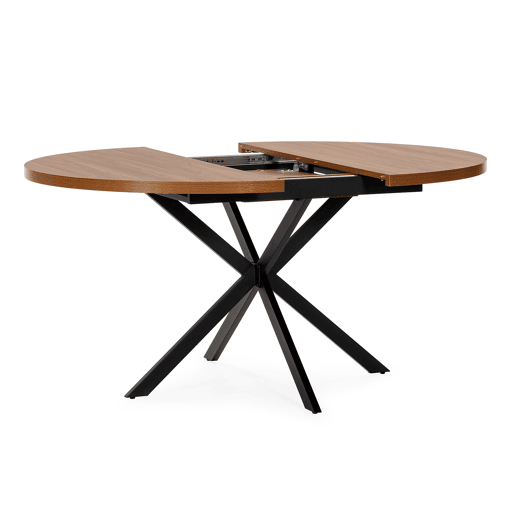 Mesa redonda extensÃvel Murano efeito Nogueira, 120-160 cm Mesa redonda extensÃvel Murano efeito Nogueira, 120-160 cm