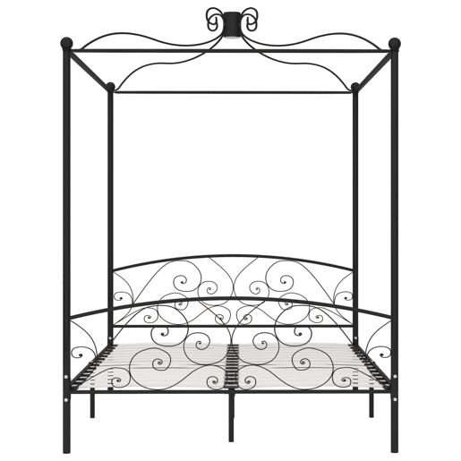 Estrutura De Cama De Casal Simple - dossel 160x200 cm metal preto Estrutura De Cama De Casal Simple - dossel 160x200 cm metal preto