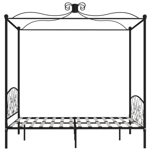 Estrutura De Cama De Casal Simple - dossel 160x200 cm metal preto Estrutura De Cama De Casal Simple - dossel 160x200 cm metal preto