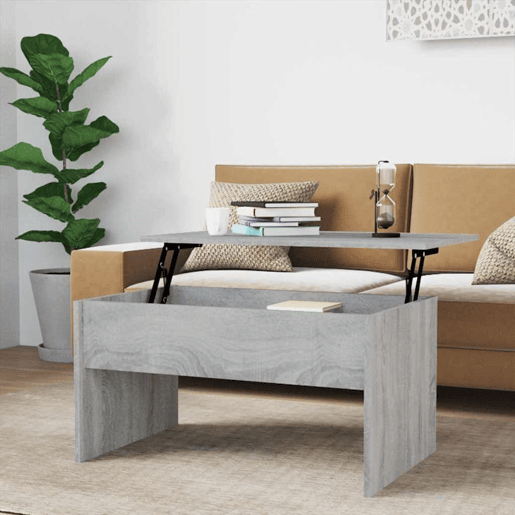 Mesa de Centro, Mesa baixa, 80x50,5x41,5cm madeira processada sonoma cinza Mesa de Centro, Mesa baixa, 80x50,5x41,5cm madeira processada sonoma cinza