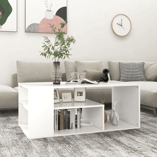 Mesa de Centro, Mesa baixa, 100x50x40 cm derivados de madeira branco