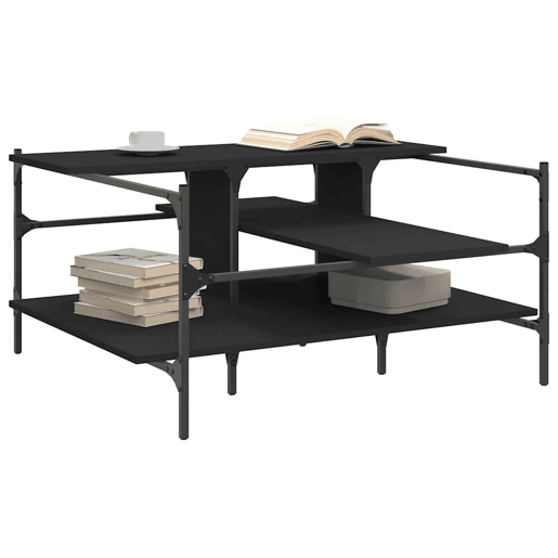 Mesa de Centro, Mesa baixa, 100x100x48,5 cm derivados de madeira preto