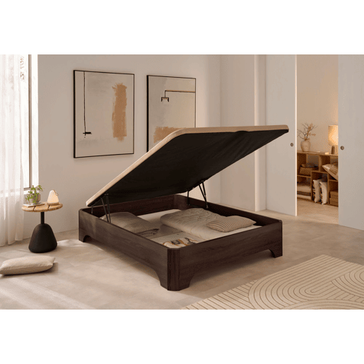 Sofá-cama dobrável elevado Matris com pés, Elegance wengué 135x200 (montagem incluída)