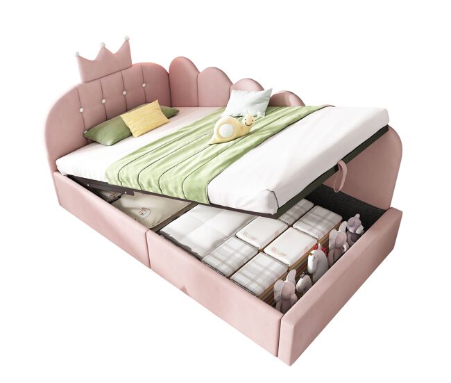 Cama infantil de terciopelo 96x199