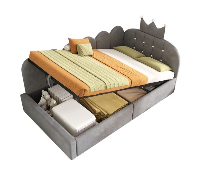 Cama infantil de terciopelo 96x209