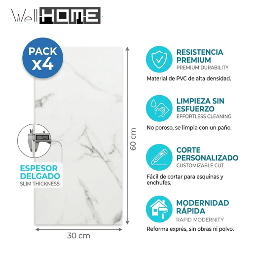 Conjunto de 4 painéis decorativos Well Home