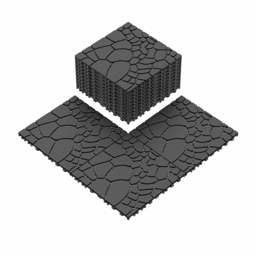 Ladrilhos de terraço encaixáveis de 30 cm - textura de pedra, sistema modular encaixável DIY, instalação fácil e rápida, 44 peças, para uso exterior em pátios, piscinas, varandas e jardins - cinzento escuro