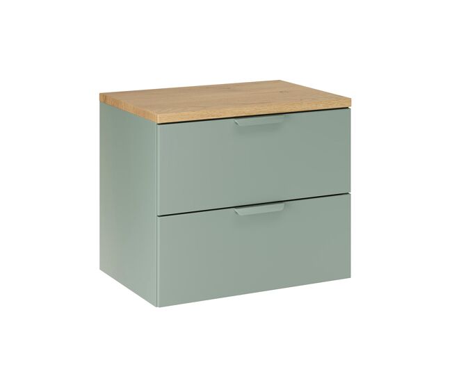 Mueble bajo lavabo 60cm encimera oria verde mate