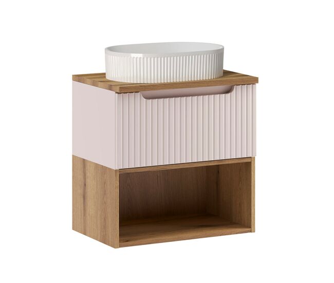 Mueble lavabo 60cm riva cachemira y madera
